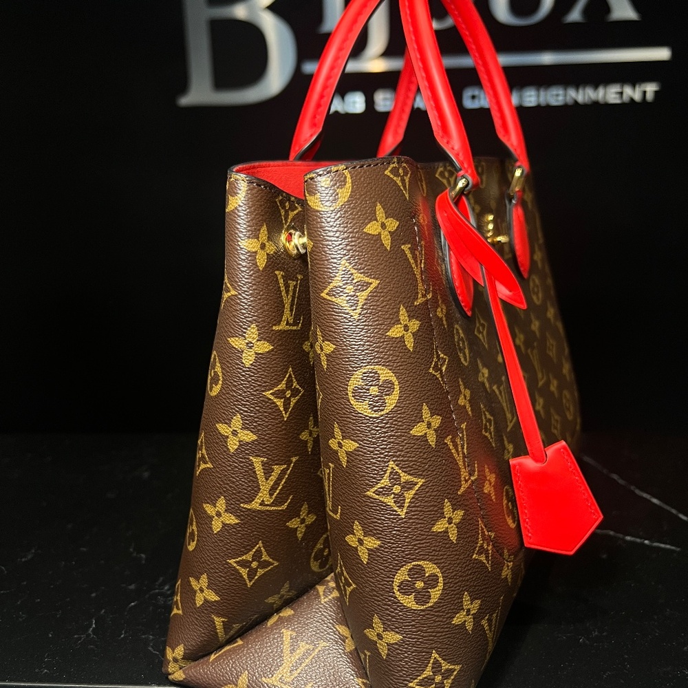 LIke New! Flower Tote Monogram Red - Picture 5 of 12